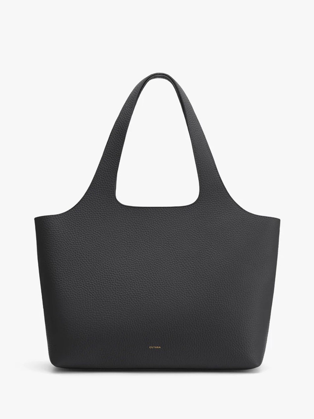 Cuyana System Tote 13-inch (Black Pebbled  Leather)